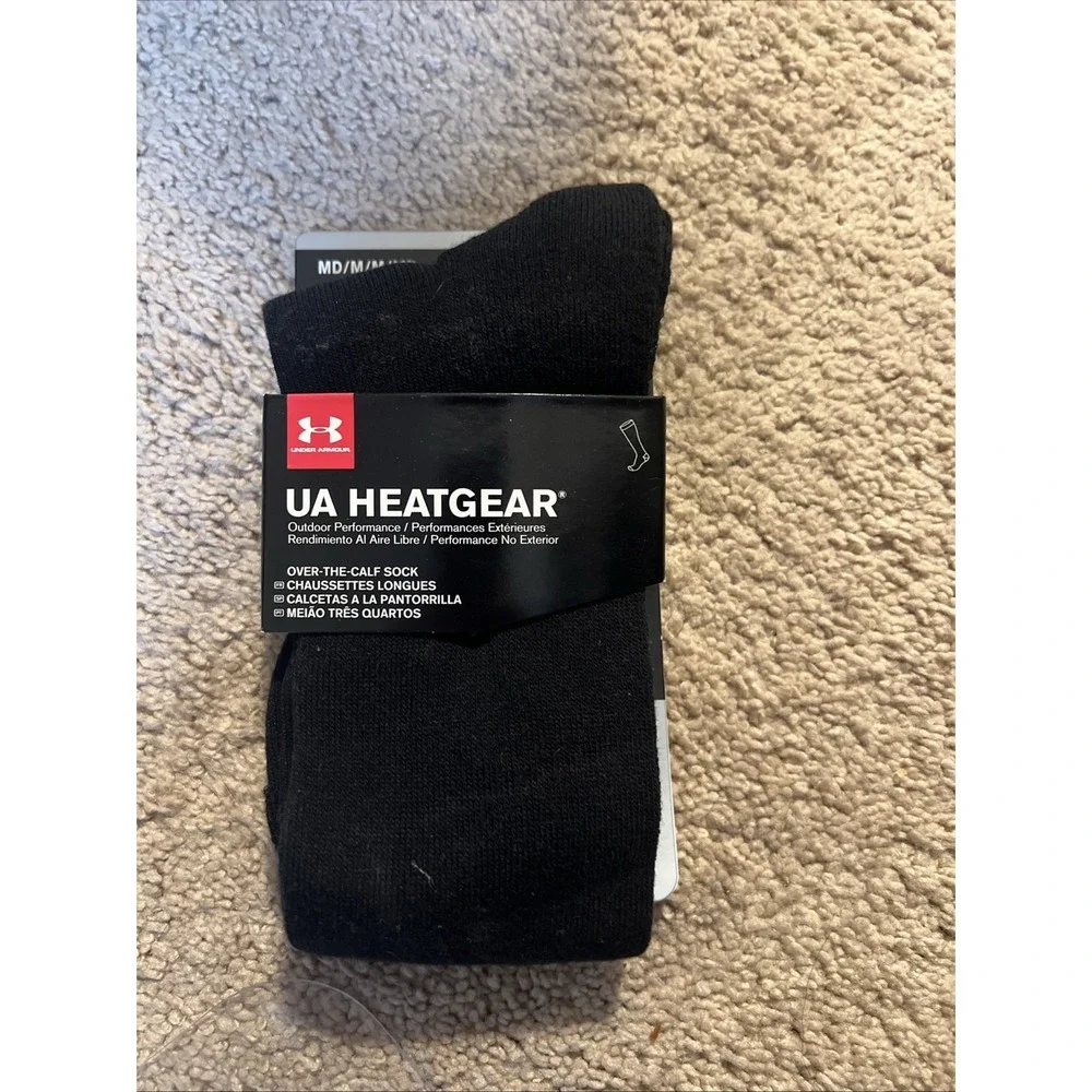 Under Armour Outdoor Heatgear Sock Over The Calf Adult Sz Med Black 1292915